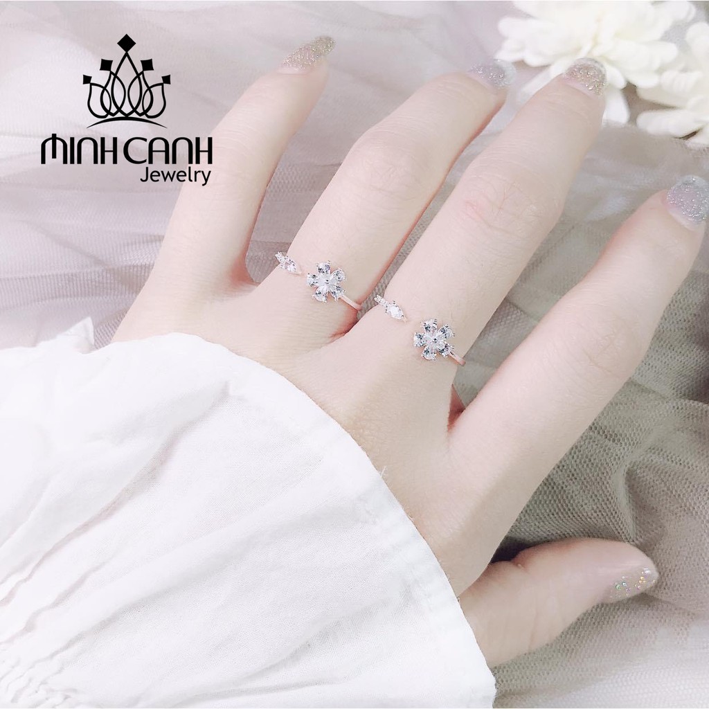 Nhẫn Bạc Mini Hoa 5 Cánh Dáng Hở Freesize - Minh Canh Jewelry