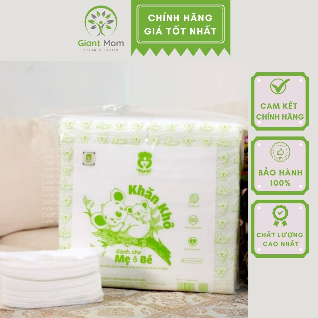 Khăn Khô Đa Năng Cho Mẹ và Bé - Khăn Khô Đa Năng Mipbi Mẫu Mới - Làm Từ Vải Không Dệt, Dai và Mềm Tốt Cho Da Của Bé