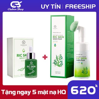 Combo serum ric skin + sữa rửa mặt wash foam kohinoor