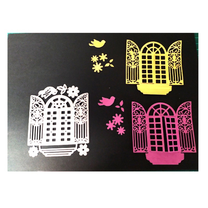 Khuôn Cắt Giấy Làm Từ Kim Loại Hình Cửa Sổ Trang Trí Scrapbook