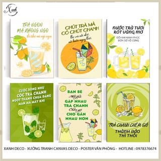 Tranh cổ động quán trà chanh, tranh quán trà tổng hợp siêu dễ thương