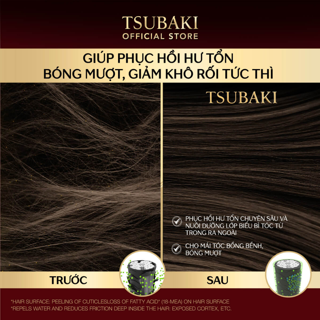 Gói Refill Dầu gội Dưỡng tóc bóng mượt Premium Moist Tsubaki 330ml