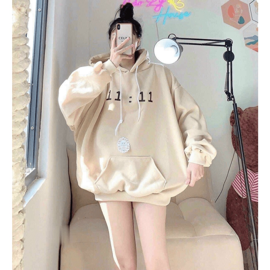 Áo Khoác  - Áo Khoác Chống Nắng - Áo Khoác Sweater Nữ kIỂU Chui Đầu Form Thụng Đáng yêu 11:11