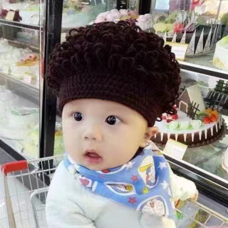 mũ len tóc xoăn Hàn Quốc cho bé trai bé gái