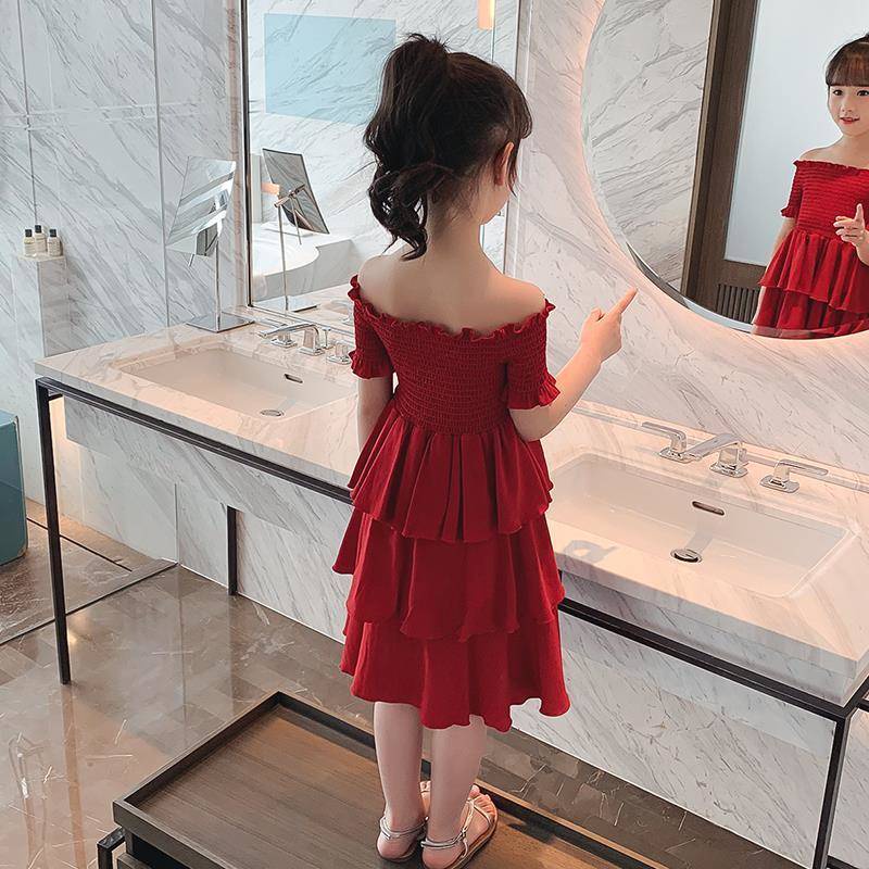 Đầm Công Chúa Trễ Vai Thời Trang Mùa Hè Mới Cho Bé Gái 3-12 Tuổi