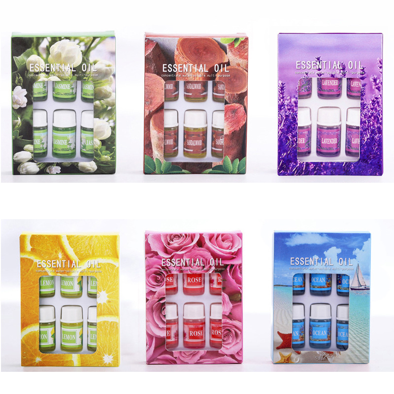 Bộ 6 lọ tinh dầu thực vật thiên nhiên 3ml nhiều mùi hương đa năng dùng cho gia đình