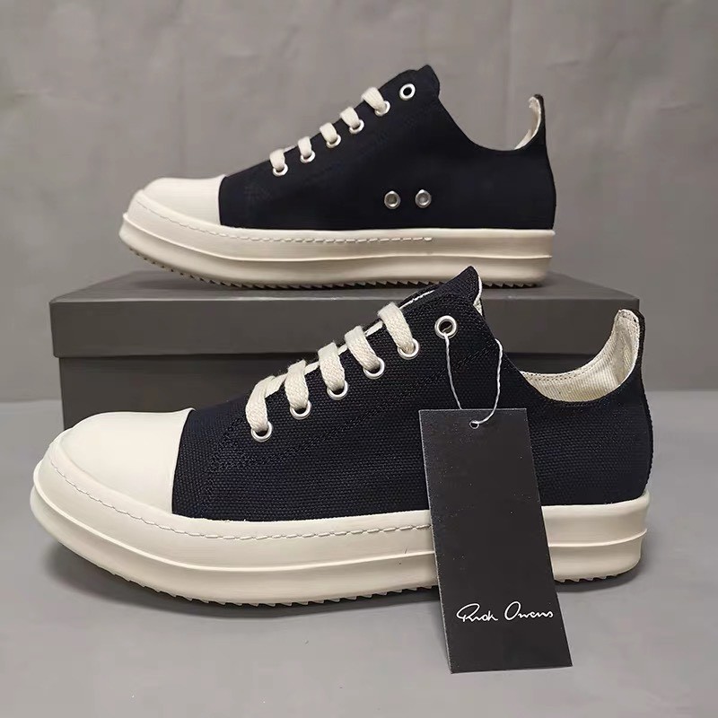 Giày Sneaker Rick Owen Cổ Thấp Đế Thơm Vani Full Size Nam Nữ