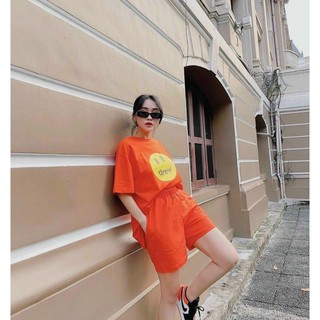 Bộ Quần Áo Nữ,Set Quần Áo Nữ Mặt Cười Quảng Châu Full Túi Zip Siêu Đáng Yêu