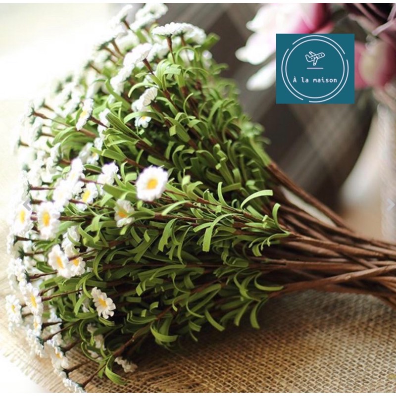 Cành hoa cúc nhí 8 nhánh hoa xinh xắn đáng yêu decor trang trí chụp hình