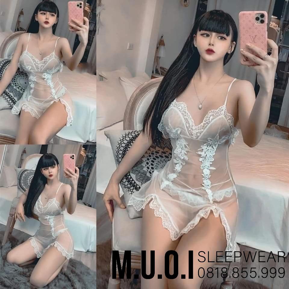 SX 008 - Váy ngủ ren sexy hoa lớn kèm chip xinh QUẢNG CHÂU  cao cấp - Hàng có sẵn ( video kèm ảnh thật)