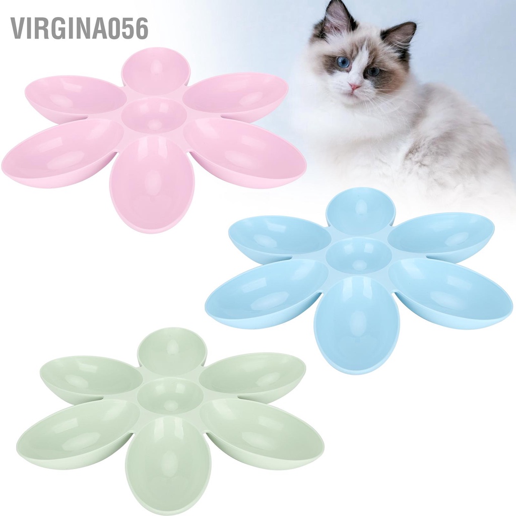 Có thể bán buôn Bát Đựng Thức Ăn / Nước Uống 6 Ngăn Hình Cánh Hoa Cho Thú Cưng Hàng giao ngay