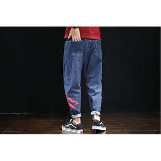 Quần Jean Baggy phối lửa đỏ - TQ05