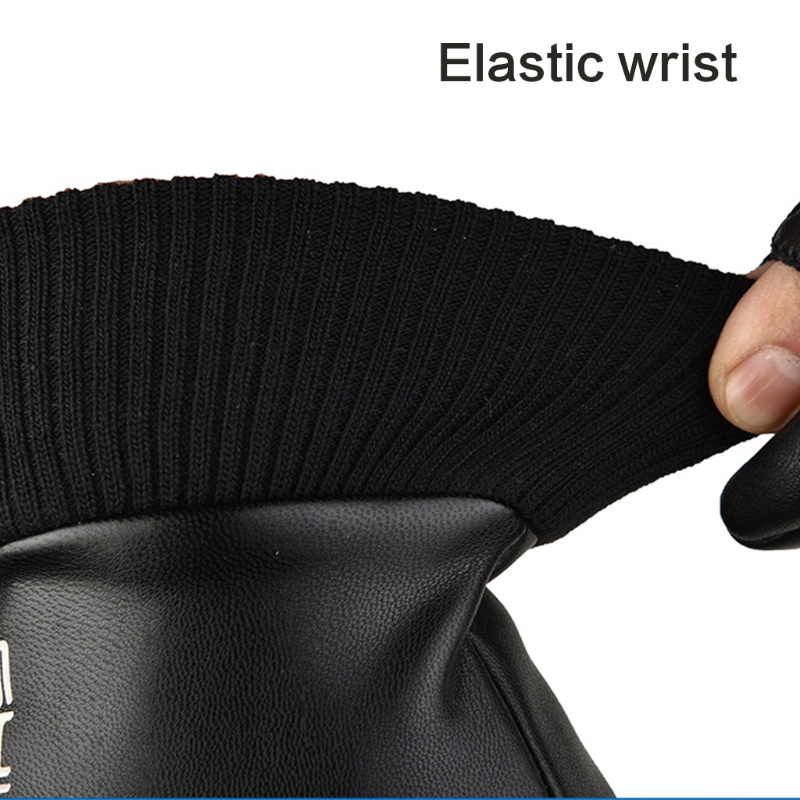Găng Tay Da PU Hở Ngón Thời Trang Nam Tính