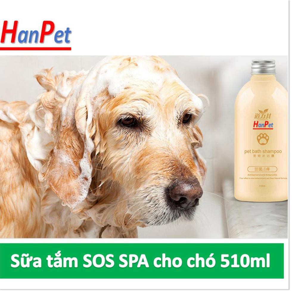(Mẫu Mới) Sữa Tắm SOS- chai 530ml cho chó mèo chuyên dụng cho các spa thú cưng chuyên nghiệp