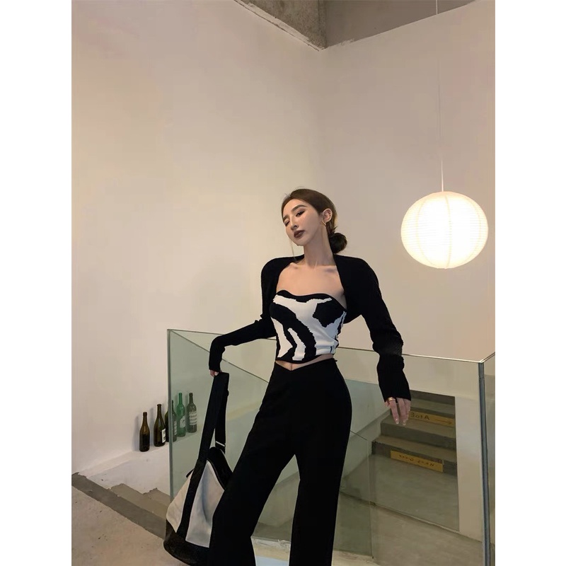 Áo ống ôm body chất liệu len tăm co giãn | BigBuy360 - bigbuy360.vn