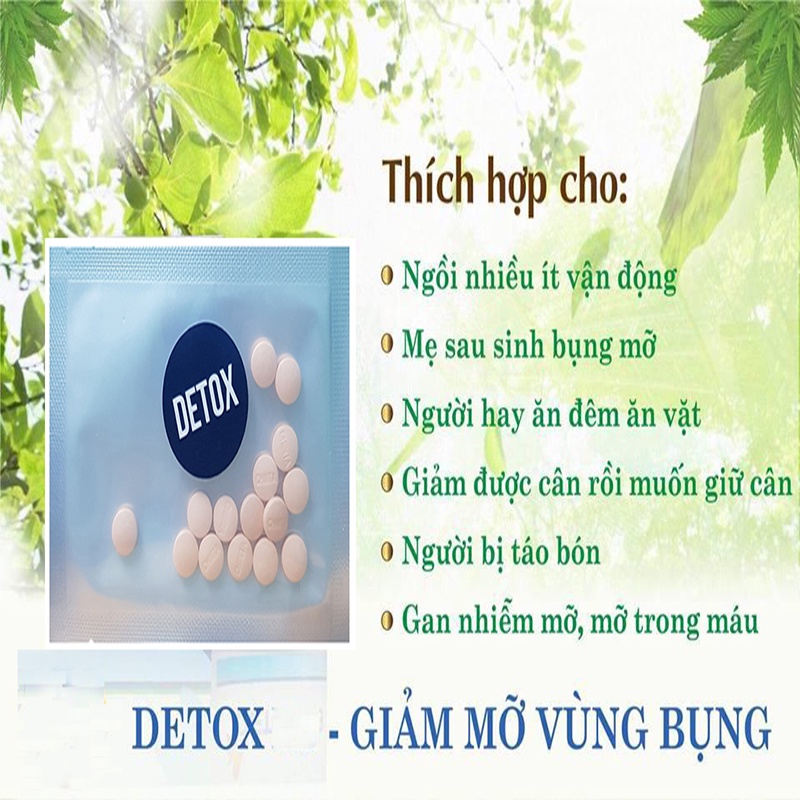 Detox thải mỡ ban đêm - Giúp đào thải mỡ thừa, độc tố gan thận, làm sạch đại tràng, hiệu quả sau lần 1 lần sử dụng