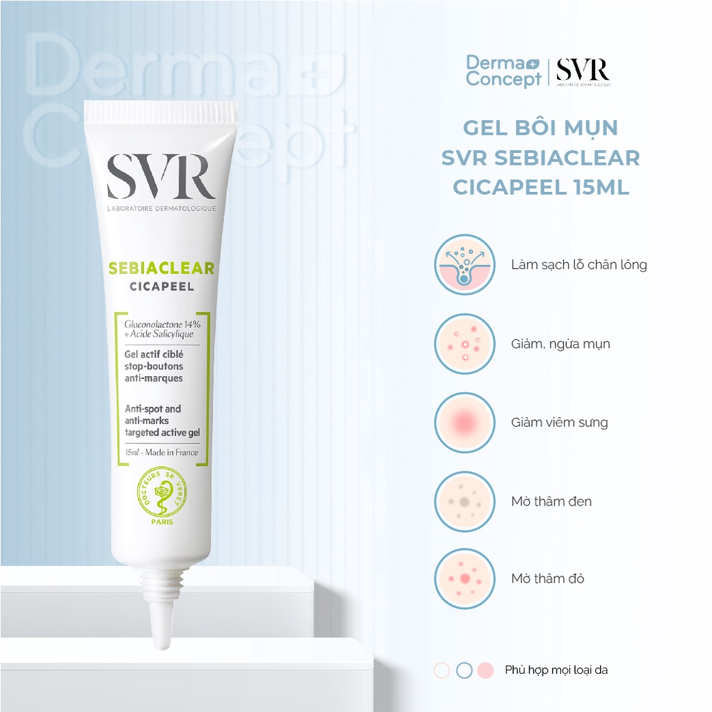 Gel bôi mụn SVR Sebiaclear Cicapeel 15ml