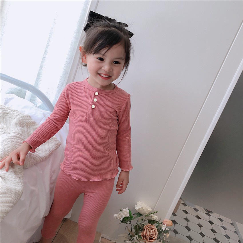 Đồ bộ cho bé dài tay - đồ bộ bé trai và đồ bộ bé gái vải thun tăm HB68