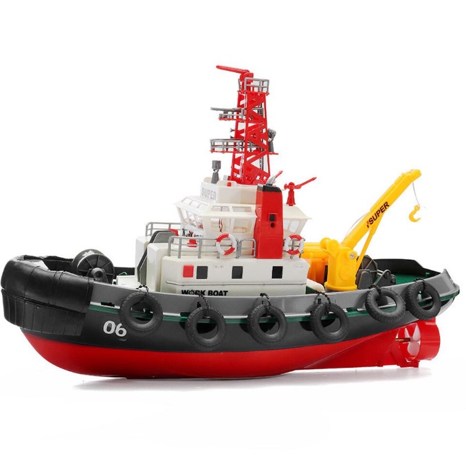 Mô hình tàu đầu kéo cứu hộ Heng Long 3810 điều khiển từ xa - Thuyền, cano cứu hộ 3810 phiên bản sóng 24MHz henglong3810