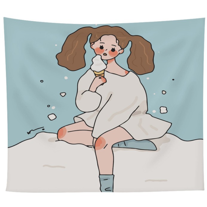 Tranh vải treo tường decor hình cô gái trang trí phòng - BinaShop - Tặng kèm móc treo - Kích thước 150x130 và 100x75 | BigBuy360 - bigbuy360.vn