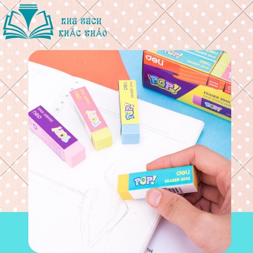 Tẩy 2B Deli, Xanh Dương/Vàng/Xanh Lá - 1 viên - E3045