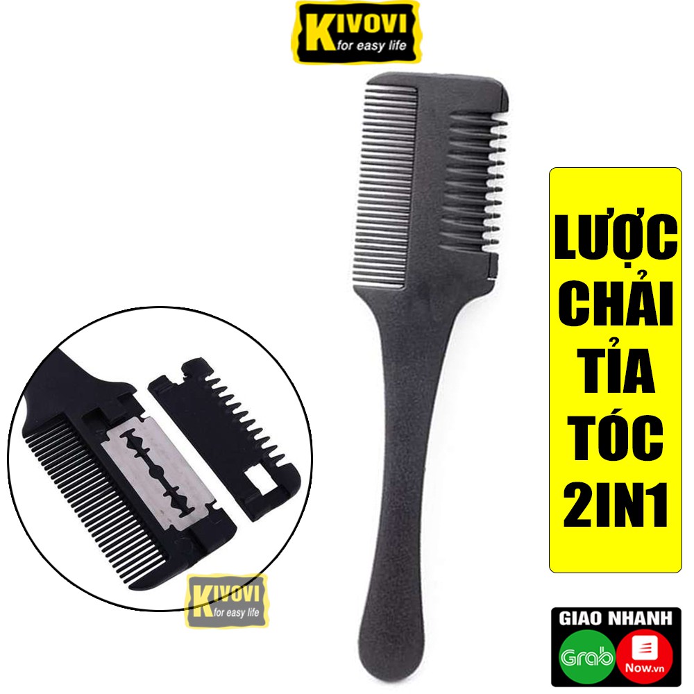 Lược Chải Tóc 2in1 Tiện Lợi - Lược Dao Cạo Cắt / Tỉa Tóc Nam / Nữ Tháo Lắp Lưỡi Lam Dễ Dàng - Kivovi