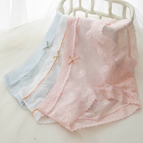 Quần Lót Ren Xuyên Thấu Sexy Gợi Cảm Cao Cấp Đính Nơ Họa Tiết Trái Bơ Mềm Mại Chống Hằn DOLLY SECRET QL047