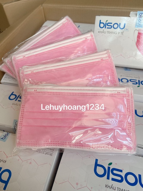 [Chính hãng] khẩu trang y tế bisou đủ màu 4 lớp - hộp 50c | BigBuy360 - bigbuy360.vn