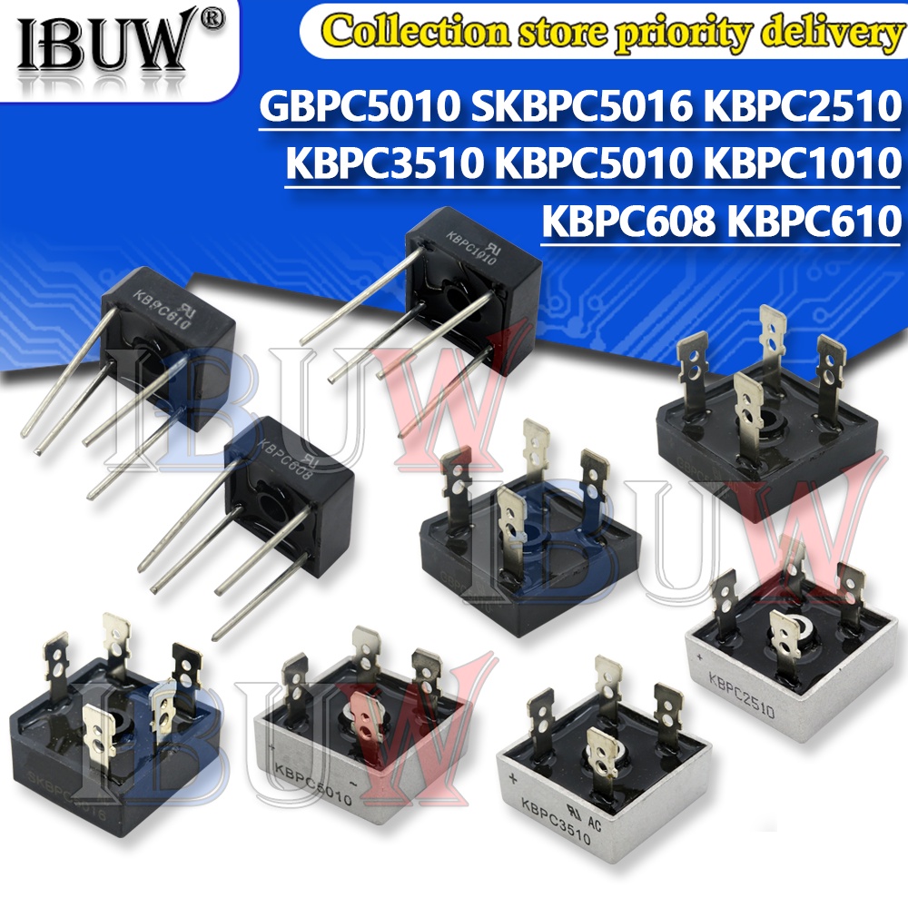 Bộ 1/5 Mạch Phụ Kiện Điện GBPC5010 SKBPC5016 KBPC2510 KBPC3510 KBPC5010 KBPC1010 KBPC608 KBPC610
