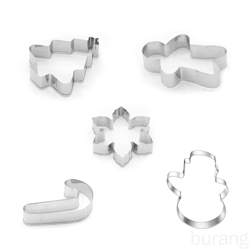 Set 5 khuôn làm bánh quy bằng thép không gỉ phong cách giáng sinh