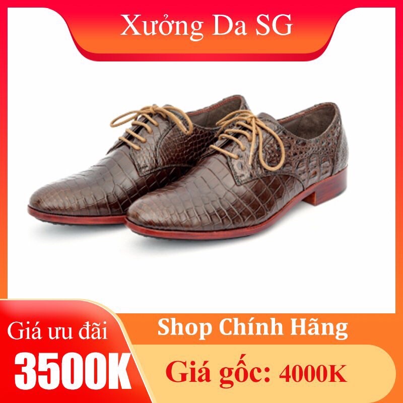 Giầy Tây Xỏ Dây Da Cá Sấu Cao Cấp
