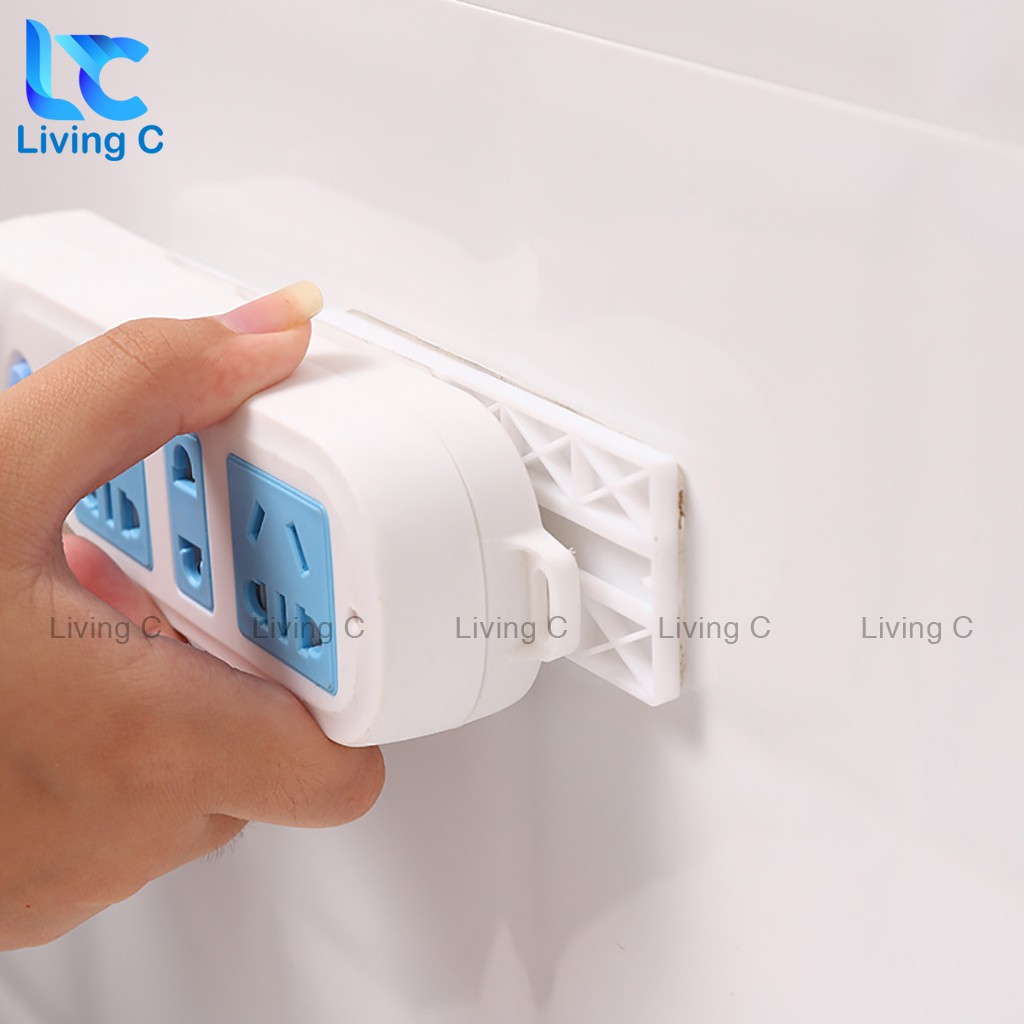 Treo cục phát wifi , ổ cắm điện , remote với bộ dán tường Living C tháo lắp tiện lợi _T24