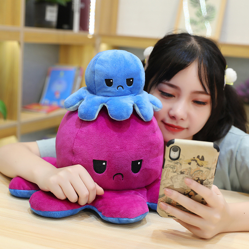 Ready Stock Flip Octopus Doll Ramadan Gifts Reversible Octopus TIKTOK TeeTurtle Reversible Bipolar Plushie Octopus doll Stuffed Toys Gifts for Kids