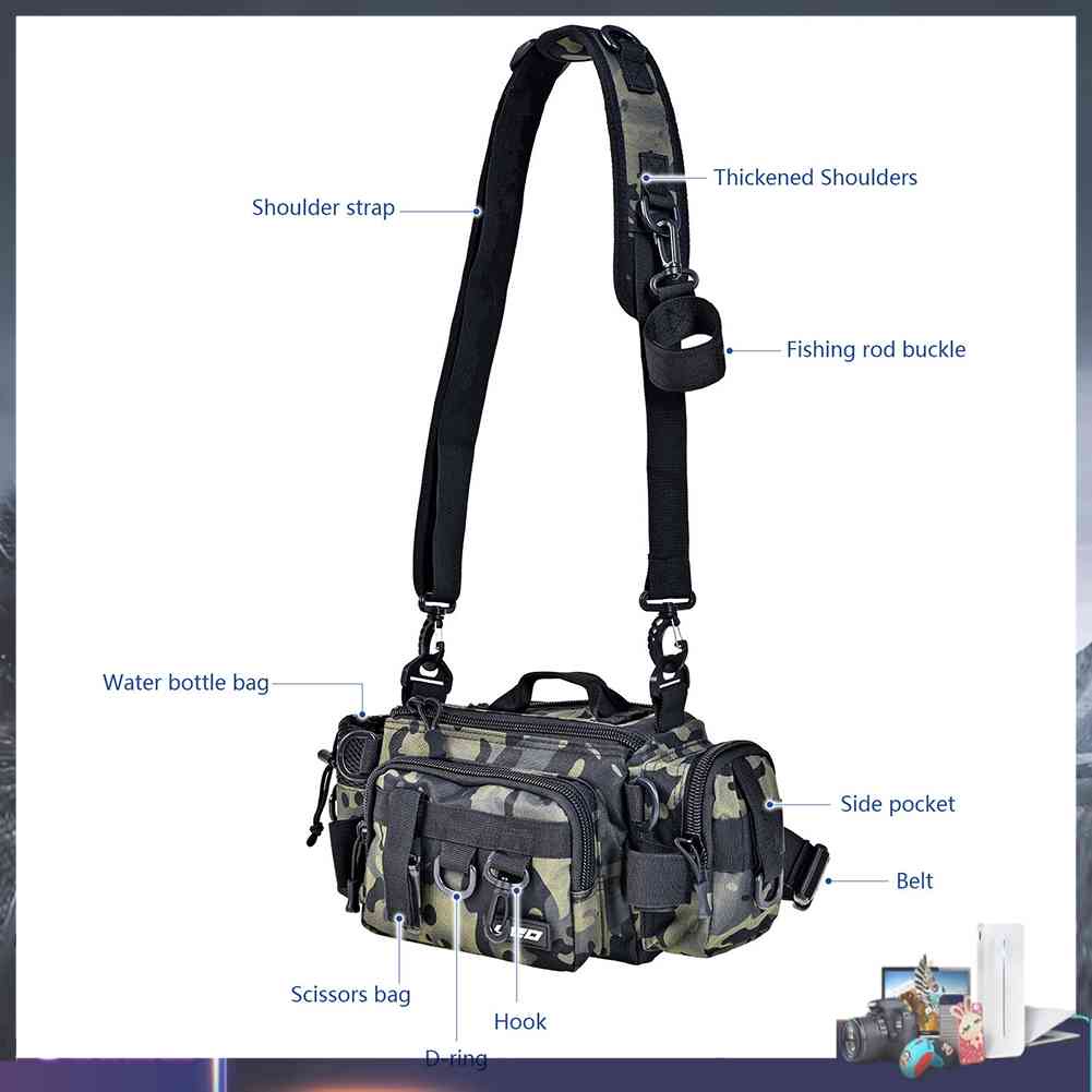 Túi Đeo Hông Đựng Dụng Cụ Câu Cá Họa Tiết Rằn Ri