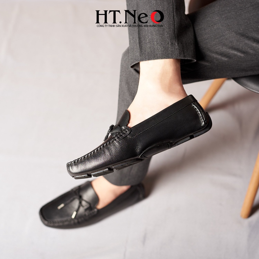 Giày lười da bò HT.NEO Thiết kế từ da nguyên miếng mềm mại, thời trang siêu sành điệu kết hợp cùng nơ dây GM101