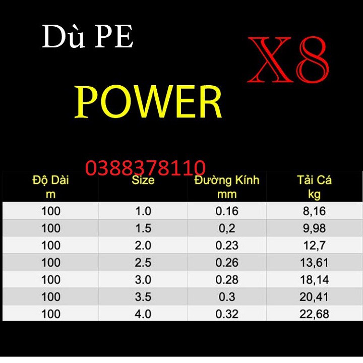 Dây Dù Câu Cá Snow LeoPard PE X8 - 100m - DD12