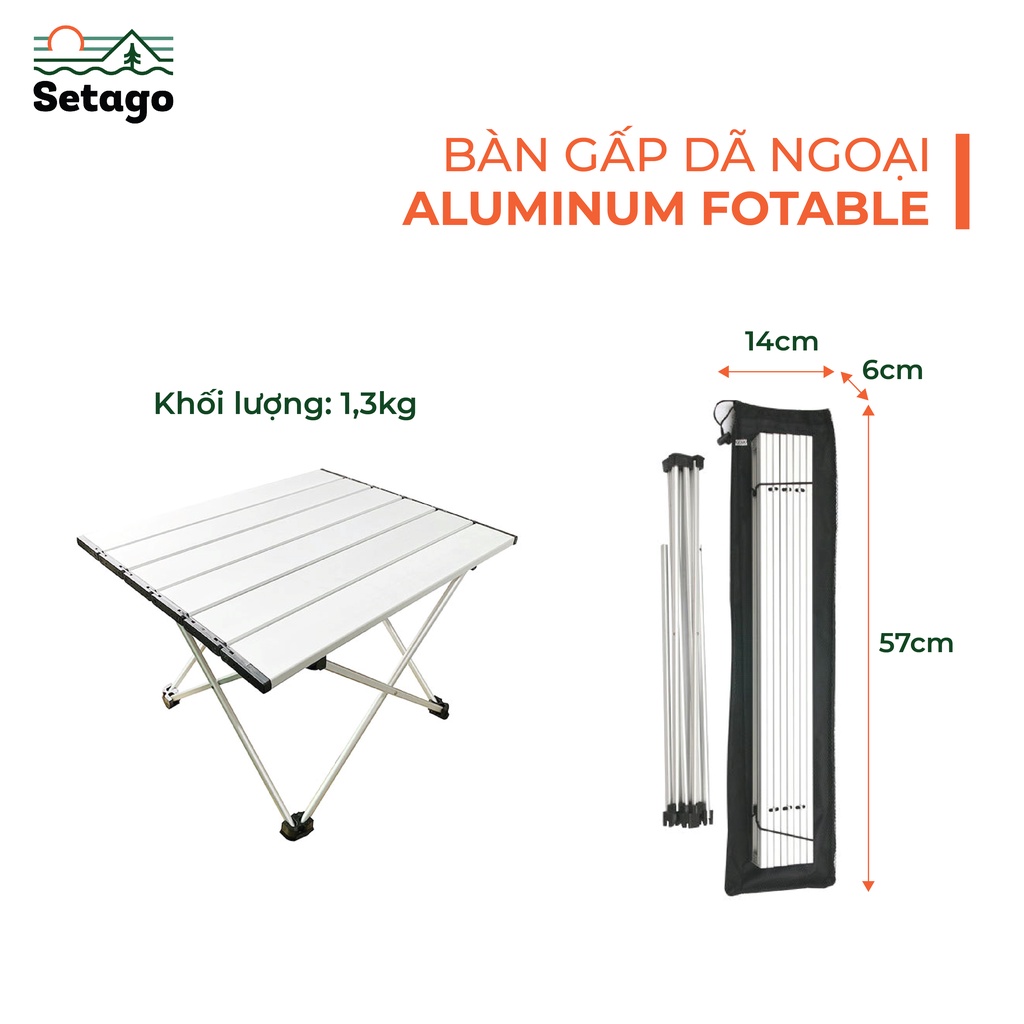 Bàn nhôm Aluminum Fotable màu đen/bạc -BÀN NHÔM SIÊU NHẸ - tiện lợi cho mọi chuyến đi