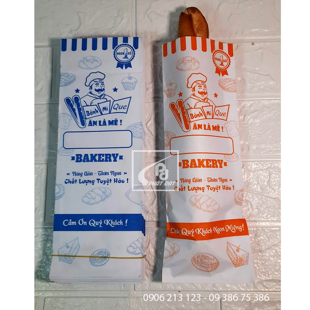 Túi giấy bánh mì que  in sẵn 100 cái