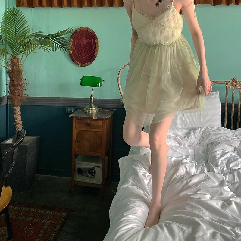 COZOK Đầm Thời Trang Phối Lưới Đáng Yêu Cá Tính Cho Nữ