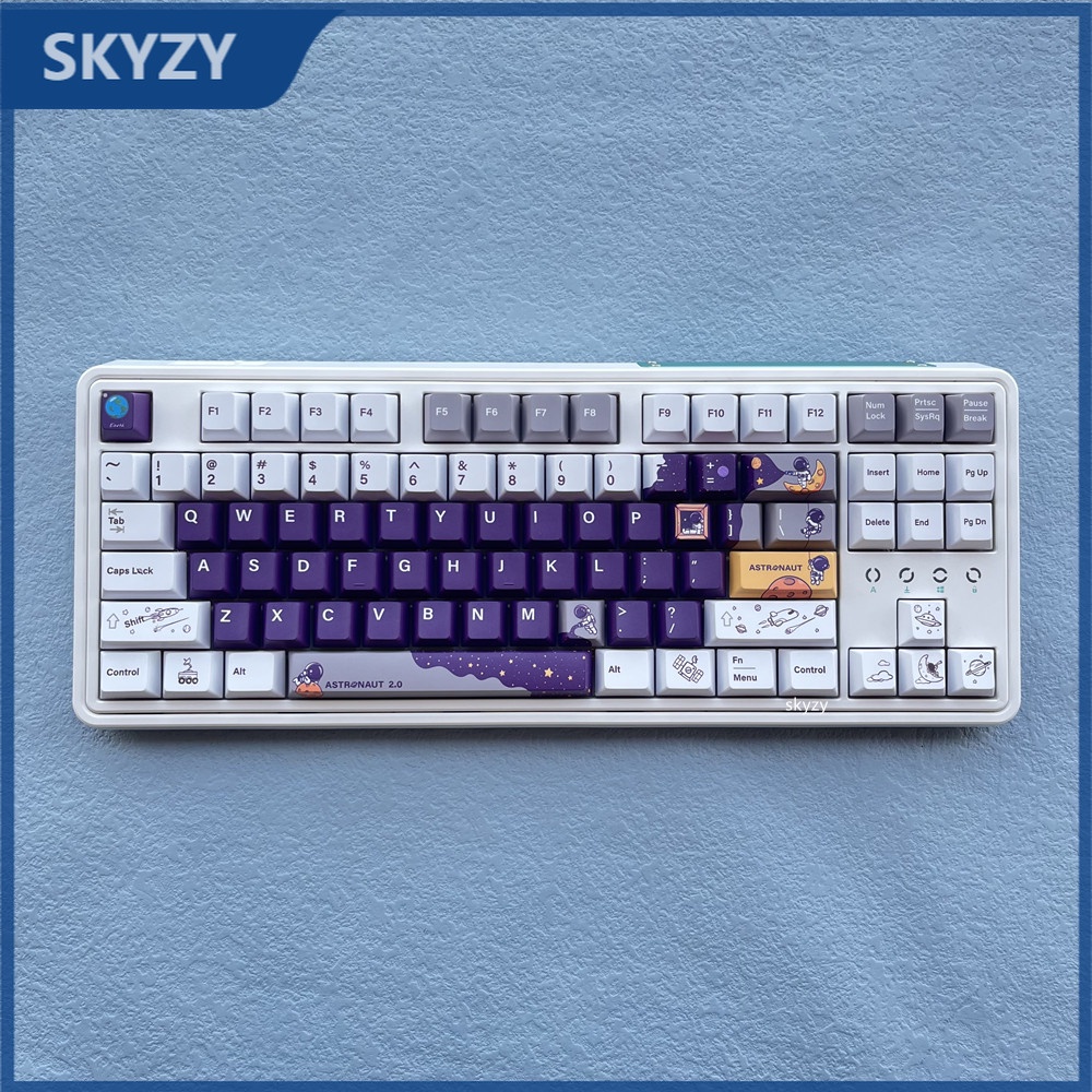 137 phím New Astronaut Keycap Cherry Profile người không gian anime PBT DYE SUB bàn phím cơ học keycap