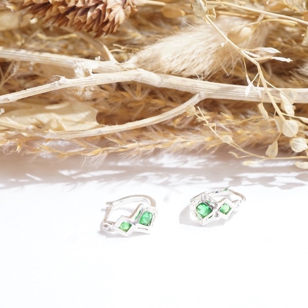 Bông tai bạc nữ 925 Nạm đá cao cấp QMJ - Q725