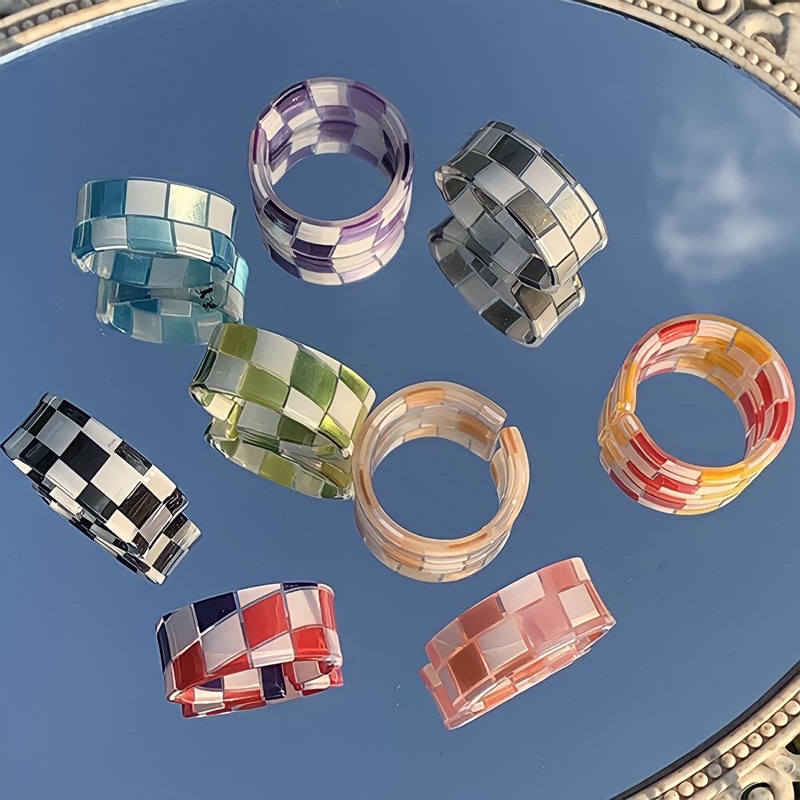 Nhẫn Đeo Tay Caro Nhiều Màu Cá Tính - NHAN1056