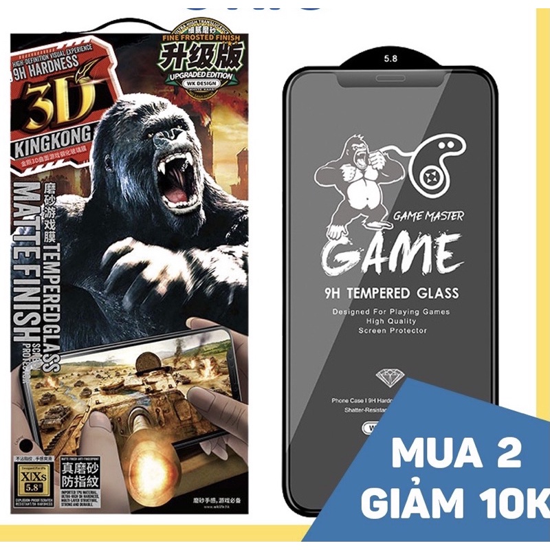 { NHÁM CHUYÊN GAME } Kính Cường Lực Iphone KingKong siêu bền