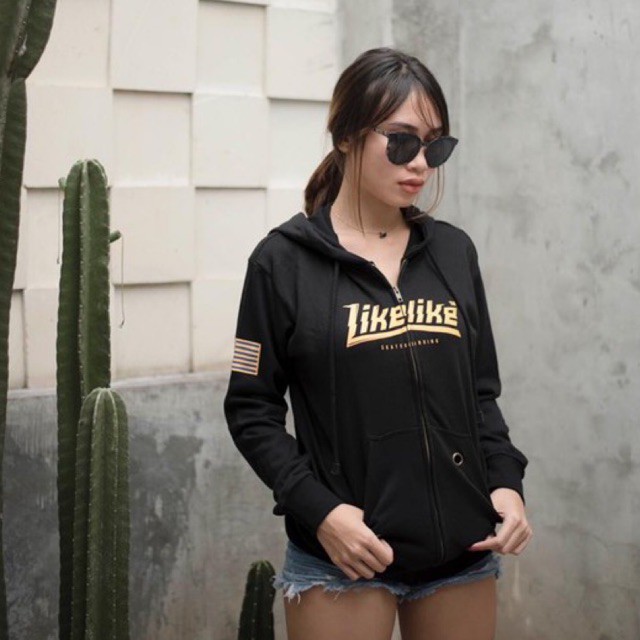 Áo Hoodie In Chữ Likelike / / Hd Lk Rj Skt Cá Tính