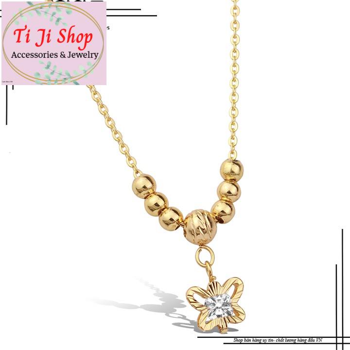 DÂY CHUYỀN NỮ INOX KIỂU BƯỚM CÁCH ĐIỆU BI MẠ VÀNG - siêu đẹp,