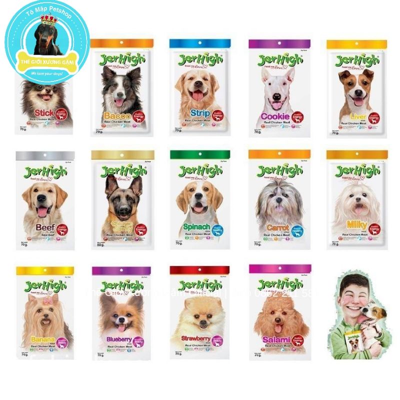 [HSD2024] JERHIGH CHO CHÓ GIÀU DINH DƯỠNG BÁNH THƯỞNG 50/60G