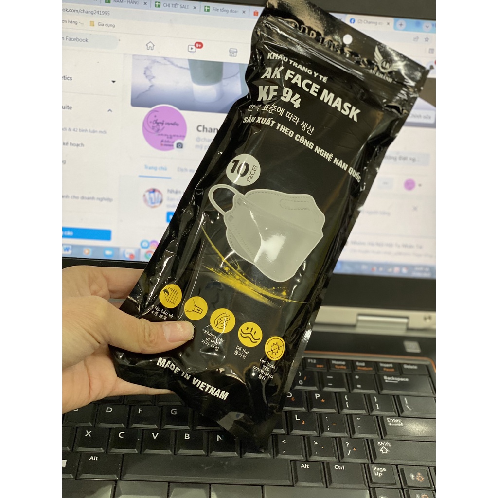 Set 50 Cái Khẩu trang 4D VIETTIEN VINA MASK KF94 Chống Bụi Mịn, Kháng Khuẩn Hàng Cao Cấp