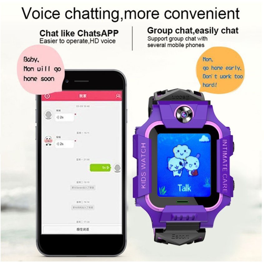 Đồng hồ đeo tay thông minh IMOO Z6 SOS chống lạc chống thấm nước phong cách Hàn Quốc cho bé
