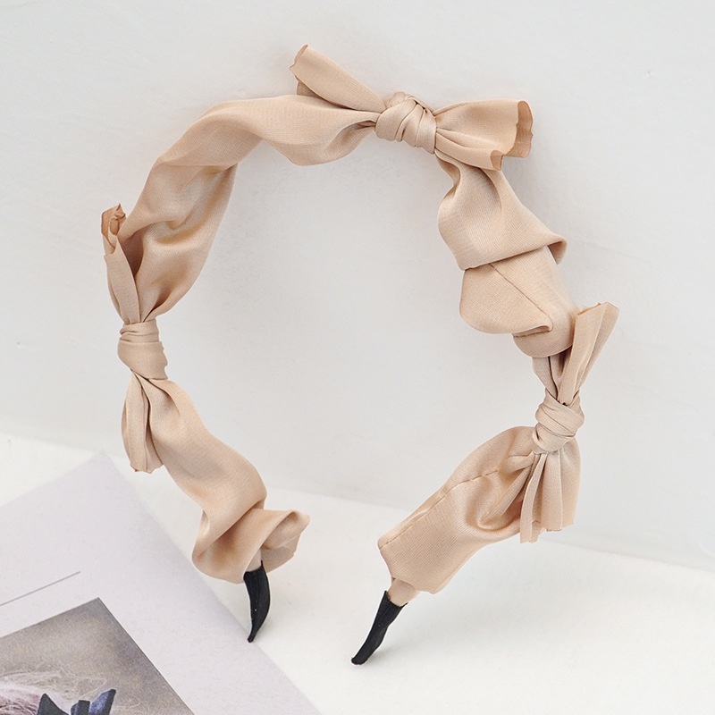 Băng đô nơ xếp ly màu sắc Retro