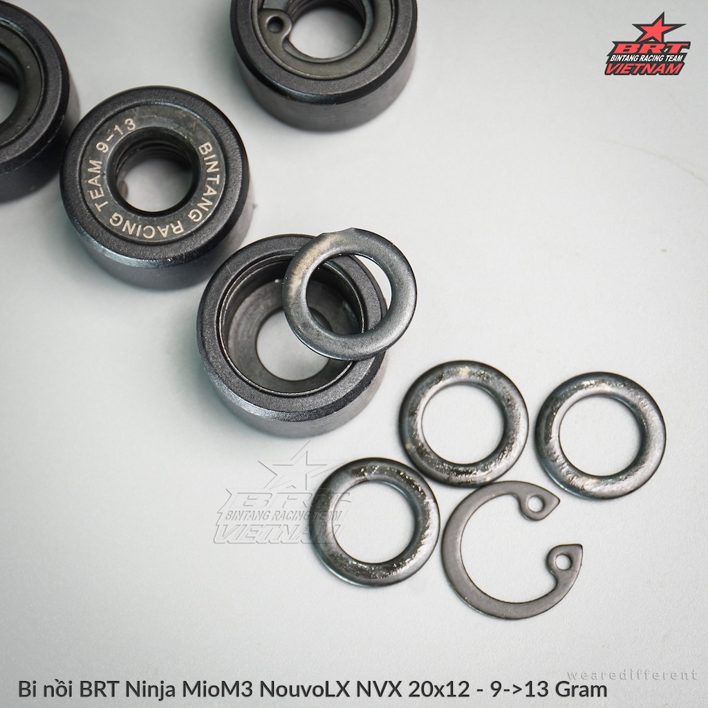 BI NỒI TUỲ CHỈNH TRỌNG LƯỢNG BRT NINJA BALL cho Vario/AirBlade/NVX/Nouvo//Luvias/PCX/SH/Hayate/Vespa -HÀNG CHÍNH HÃNG